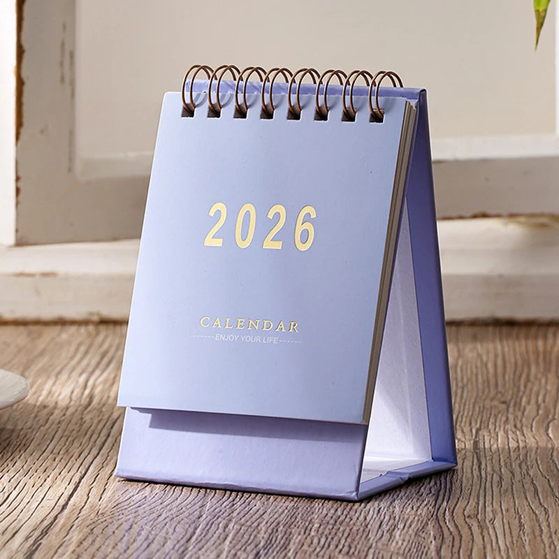2026 Simple Calendar Small Desk Calendar Creative Coil Calendar Planner Desktop Decoration Office Stationery