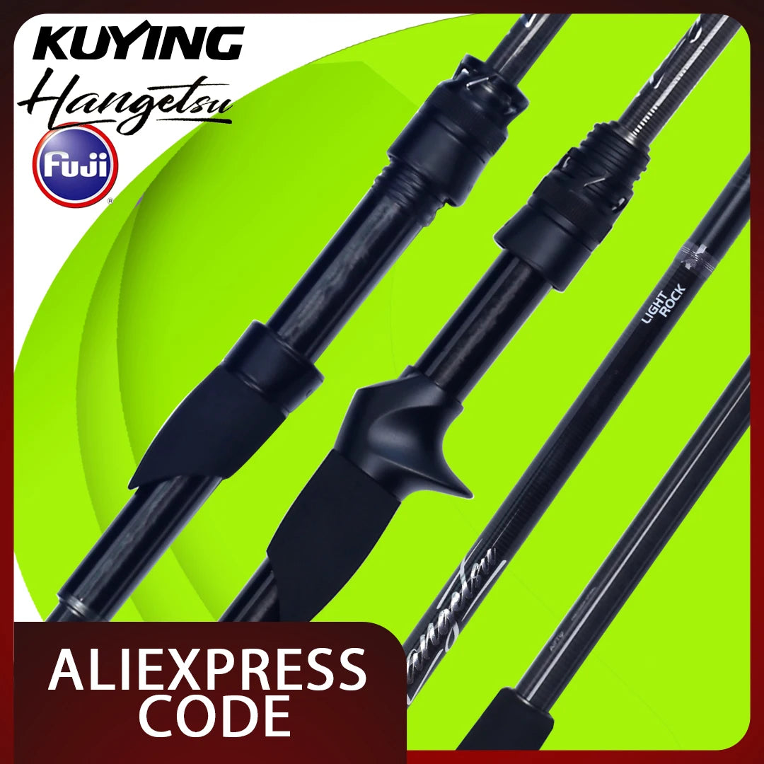KUYING HANGETSU Travel Rock Fishing Rod | 236cm 247cm 254cm Carbon Spinning Casting Pole | FUJI SIC Guides Sensitive Super Fast