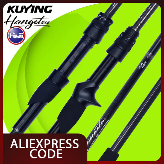 KUYING HANGETSU Travel Rock Fishing Rod | 236cm 247cm 254cm Carbon Spinning Casting Pole | FUJI SIC Guides Sensitive Super Fast