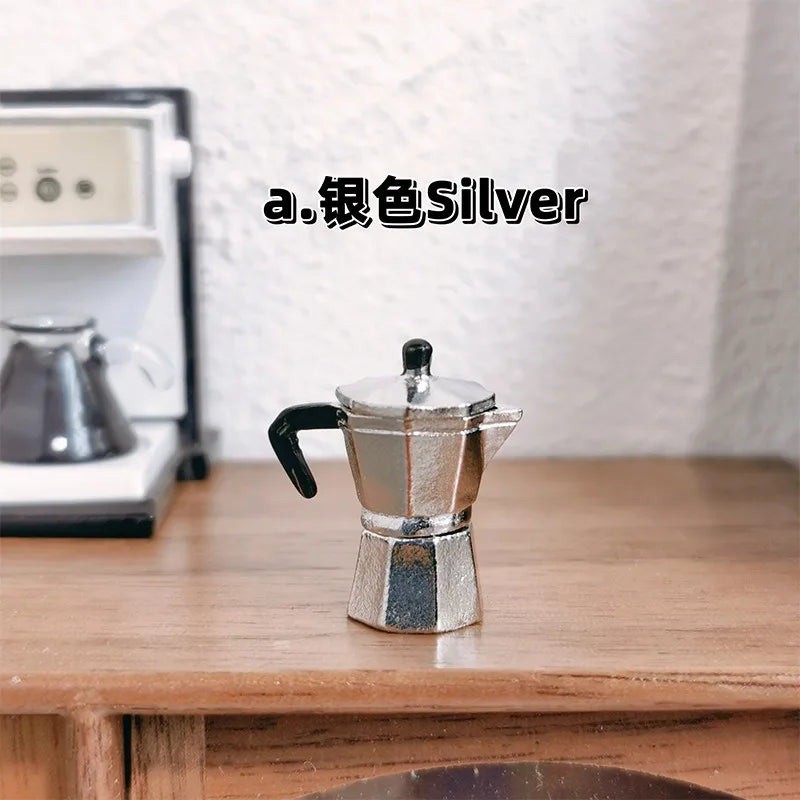 1pc Mini coffee pot, coffee machine, toy model, coffee utensil, miniature scene, doll house accessories