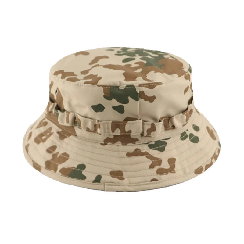 Men's Panama Hat Bucket Hat Tactical Sunscreen Camouflage Outdoor Travel Climbing Fishing Caps Training Beach Men's Hiking Hat