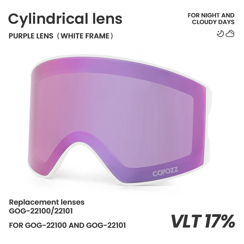 COPOZZ 22101 and 22100 Ski Goggles Magnetic Replacement Lenses Spherical lens and Cylindrical lens