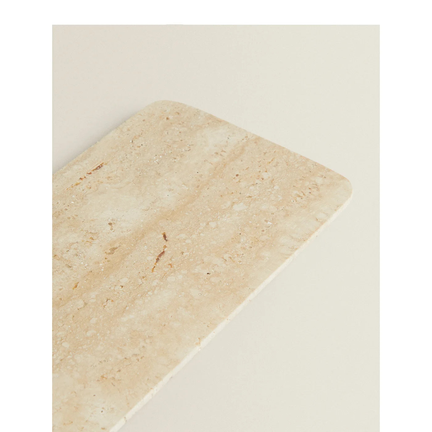 Vintage Beige Travertine 30x20x1CM Natural Marble Stone Tray Rectangle Household Storage Flat Accessories