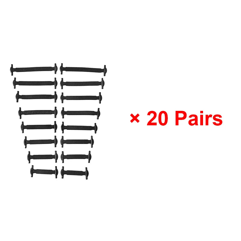 Premium Silicone No-Tie Shoelaces - 16-Piece Elastic Lazy Laces Set