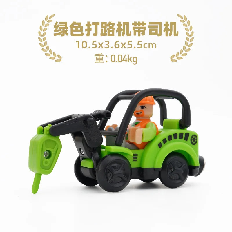 Wooden Train Track Plastic car wash Police Office Fire Department Scene Simulation Play Wooden Railway Track Car toys