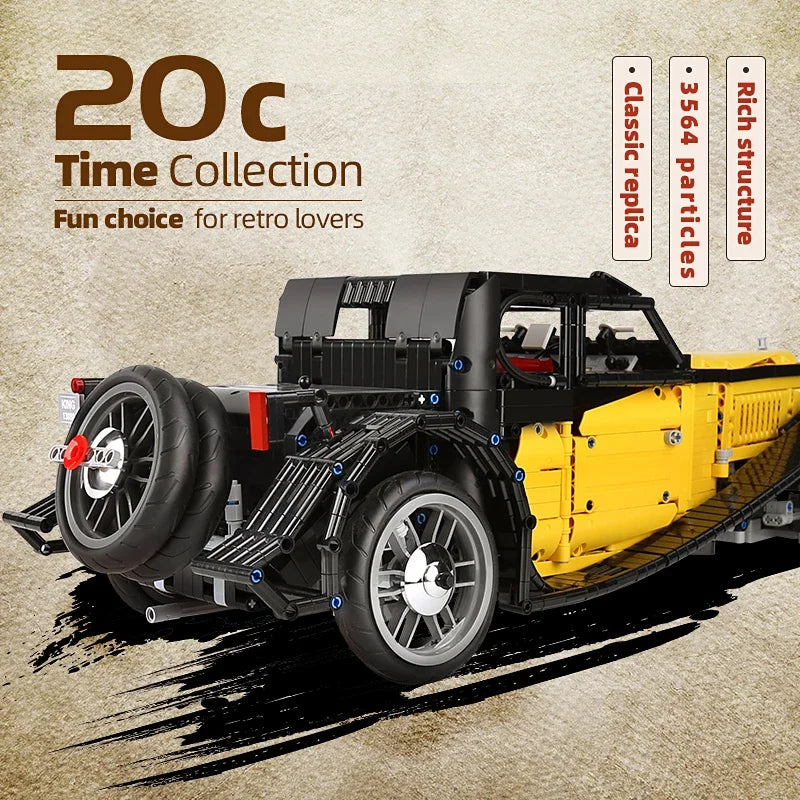 MOULD KING 13080S Technical Car Building Blocks T50 Vintage Car MOC-25153 Bricks Model Educational Toys For Kids Birthday Gifts