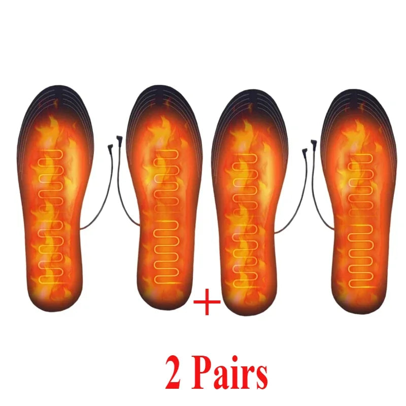 1-10Pair USB Heated Shoe Insoles Electric Foot Warming Pad Feet Warmer Sock Pad Mat Winter Outdoor Sports Heating Insole Warm