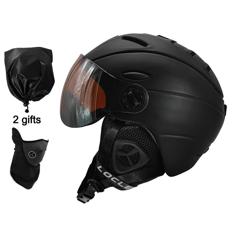LOCLE Goggles Skiing Helmet Visor Men Women IN-MOLD CE Certificate Outdoor Sports Snow Snowboard Helmet Skateboard