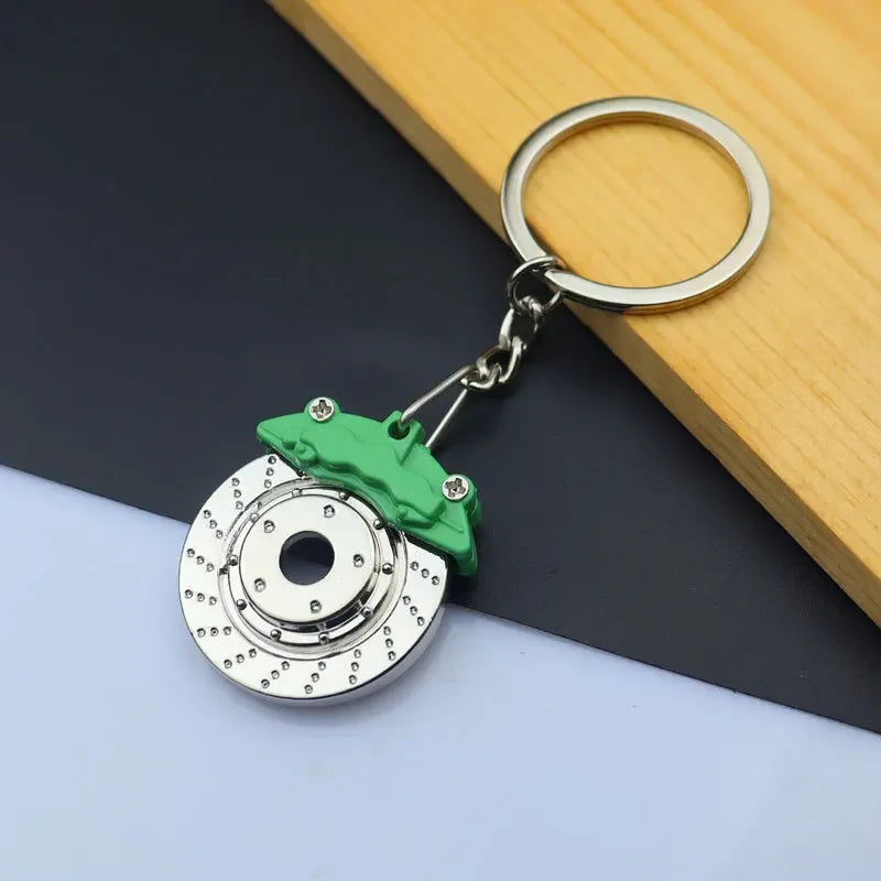 Automotive Gear Head Keychain - Speed Gearbox Keyring with Turbo Hub & Brake Disc Design