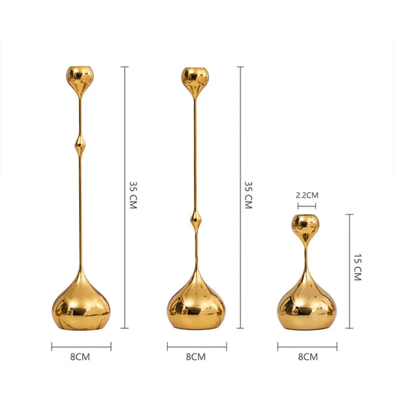 Luxury Gold Candle Holders, Elegant Candlestick For Wedding/Festival Dinner Table Centerpiece Decor Home Hotel Bar Ornaments