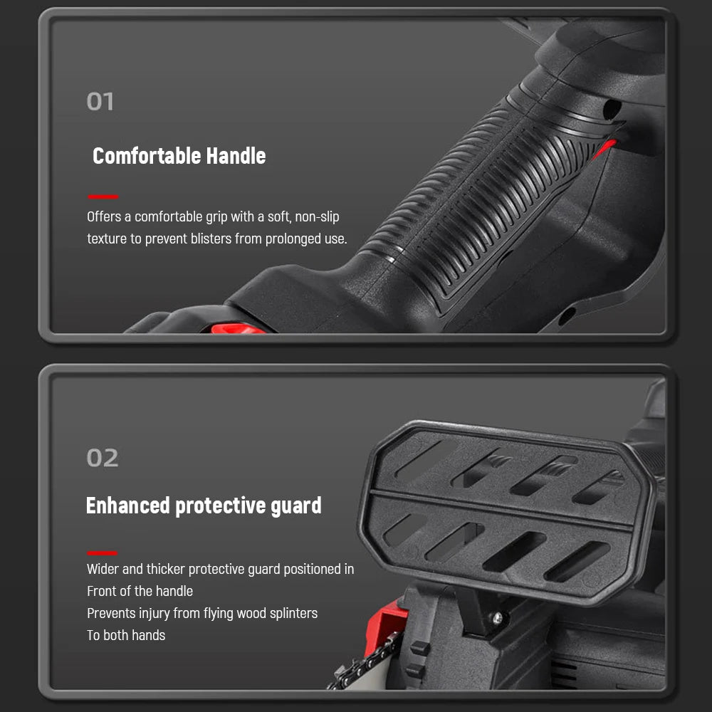 Brushless Cordless Electric Chainsaw - 12" & 16" Rechargeable Wood Cutting Tool (Compatible with Makita 21V Battery)