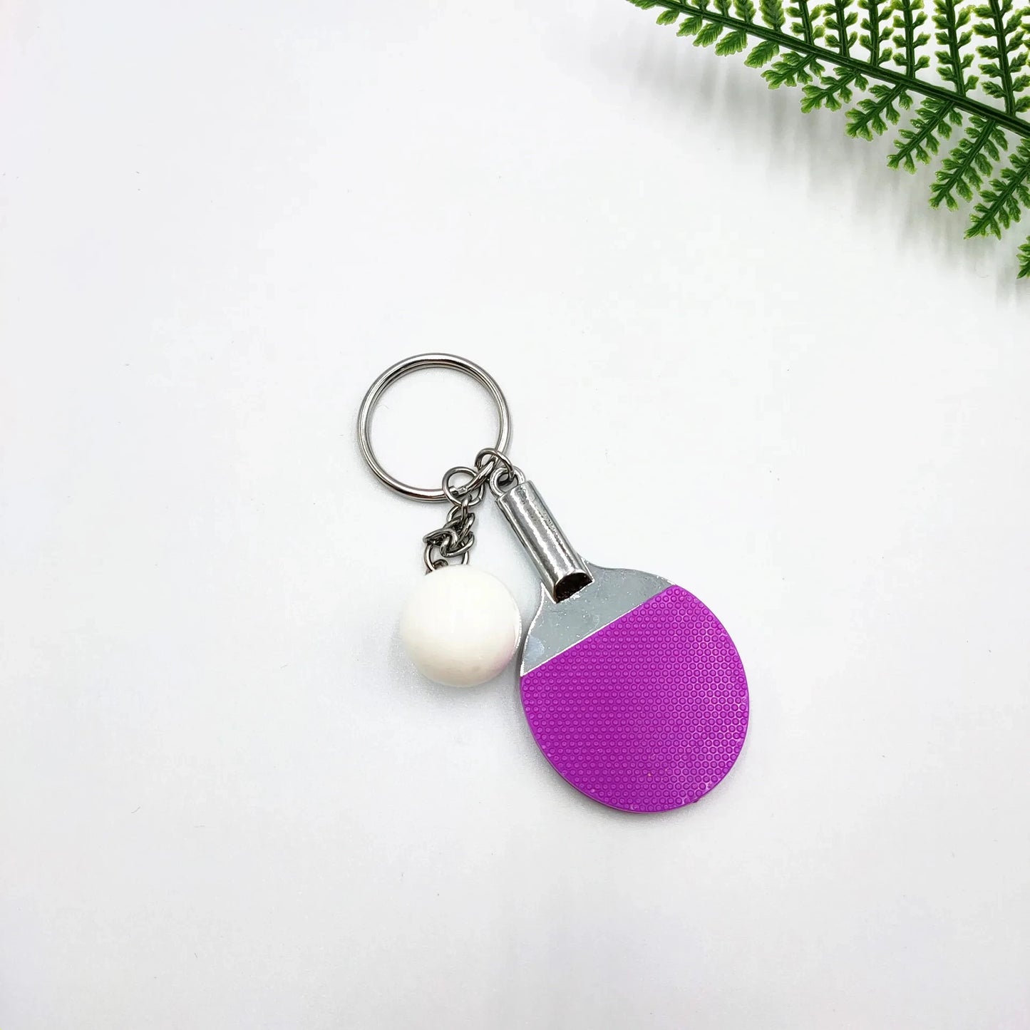7 Colors Cute Ping Pong Racket  Pendants Souvenir Table Tennis Ball Keychain Ball Sports Fans Key Ring Gift Ornament Accessories