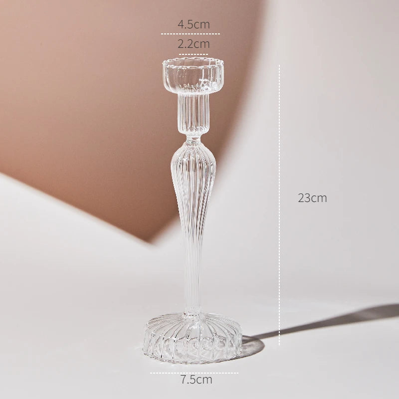 Modern Glass Candleholder Nordic Home Decor Clear Glass Candle Holder Candlelight Home Decoration Ornaments Candel Holder