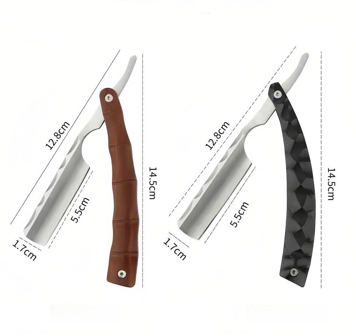 Professional Straight Blade Razor  - Wood Straight Edge Barber Razor Stainless Steel Sharp Shaver Razor for Men Home & Salon