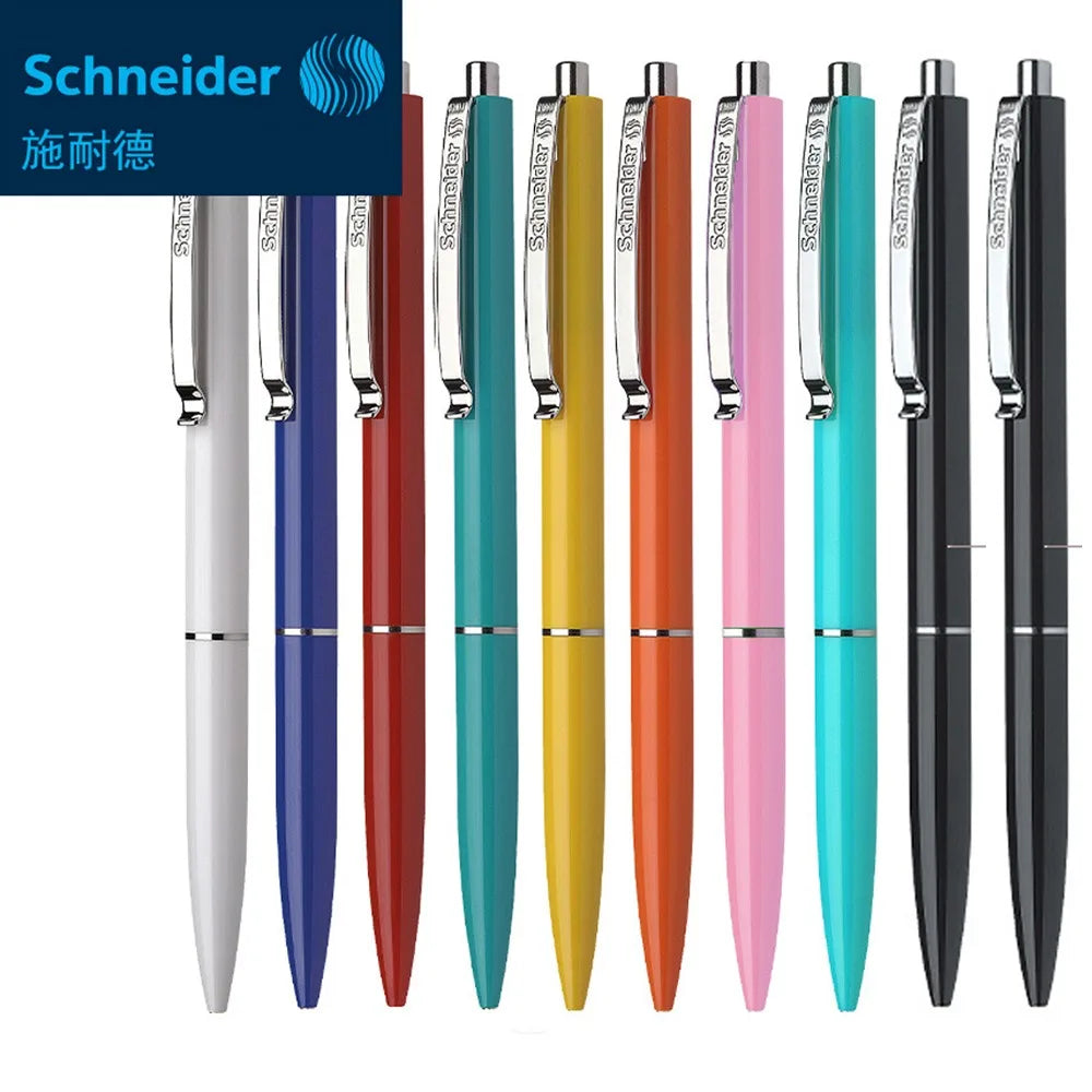 10PCS Schneider K15 Ballpoint Pens with Steel Clip,Smooth Black Blue Ink 0.5mm Waterproof Wtiring Pen Bussiness Office Supplies