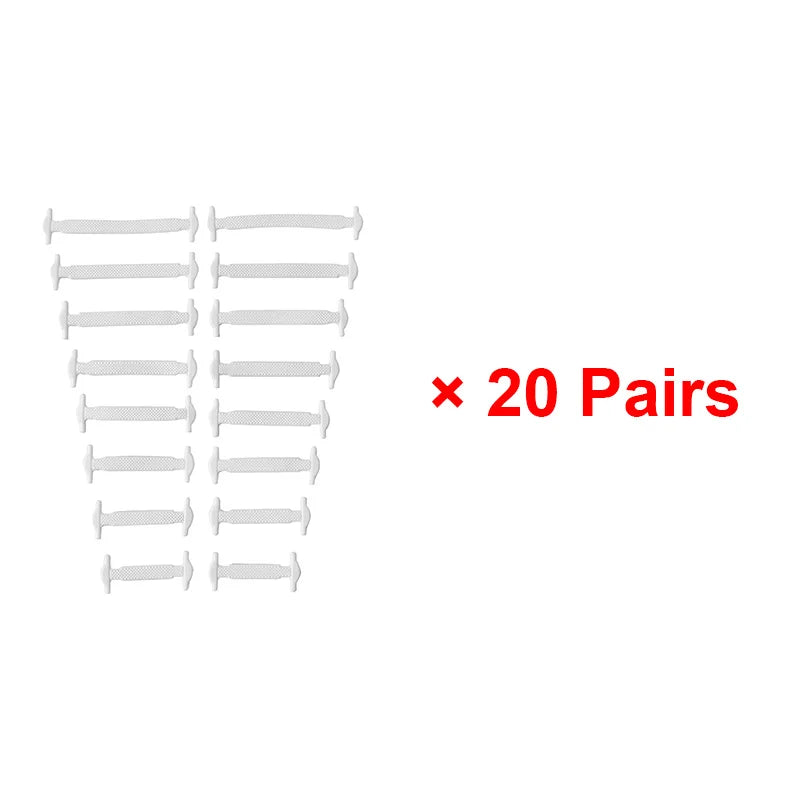 Premium Silicone No-Tie Shoelaces - 16-Piece Elastic Lazy Laces Set
