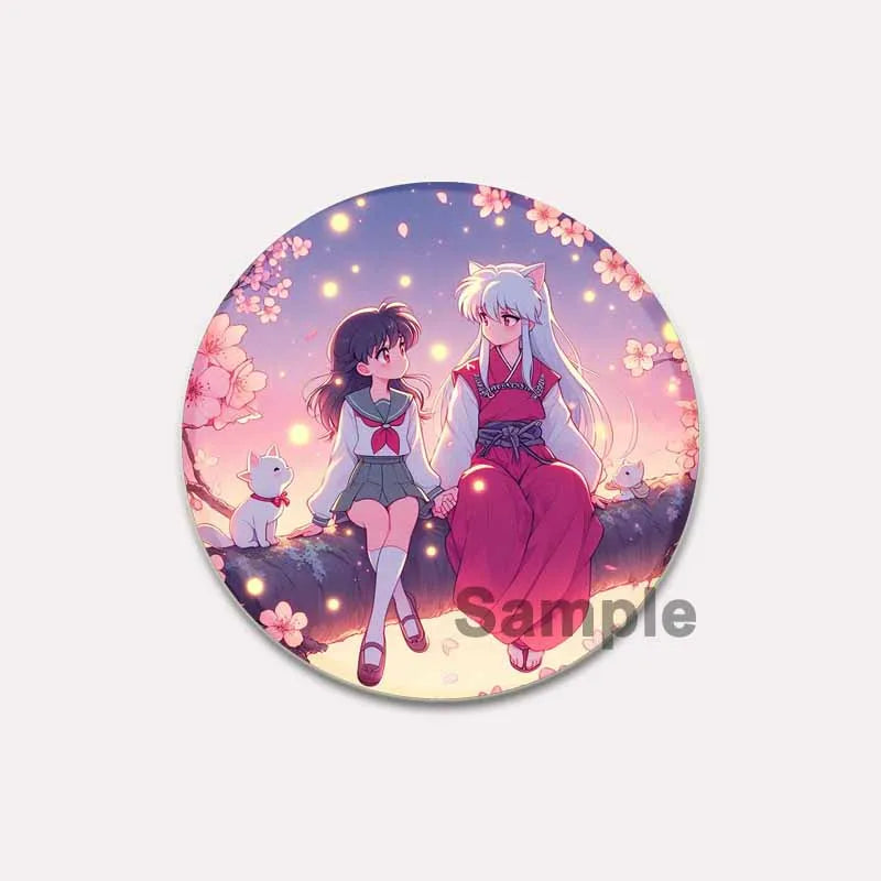 Comic Brooches about Sesshomaru and Rin,Cosplay Cartoon Badge Handmade Cute Enamel Pins for Backpack Clothes Collar Accessories