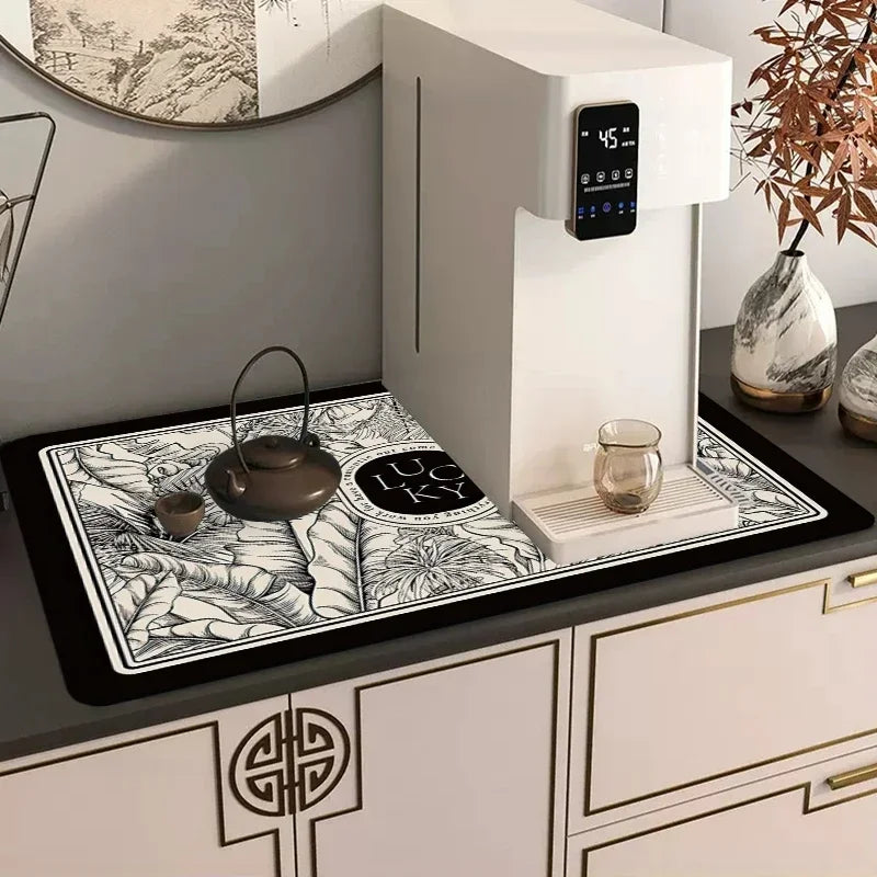 Super Absorbent Dish Drying Mat - Quick Dry Kitchen Draining Pad