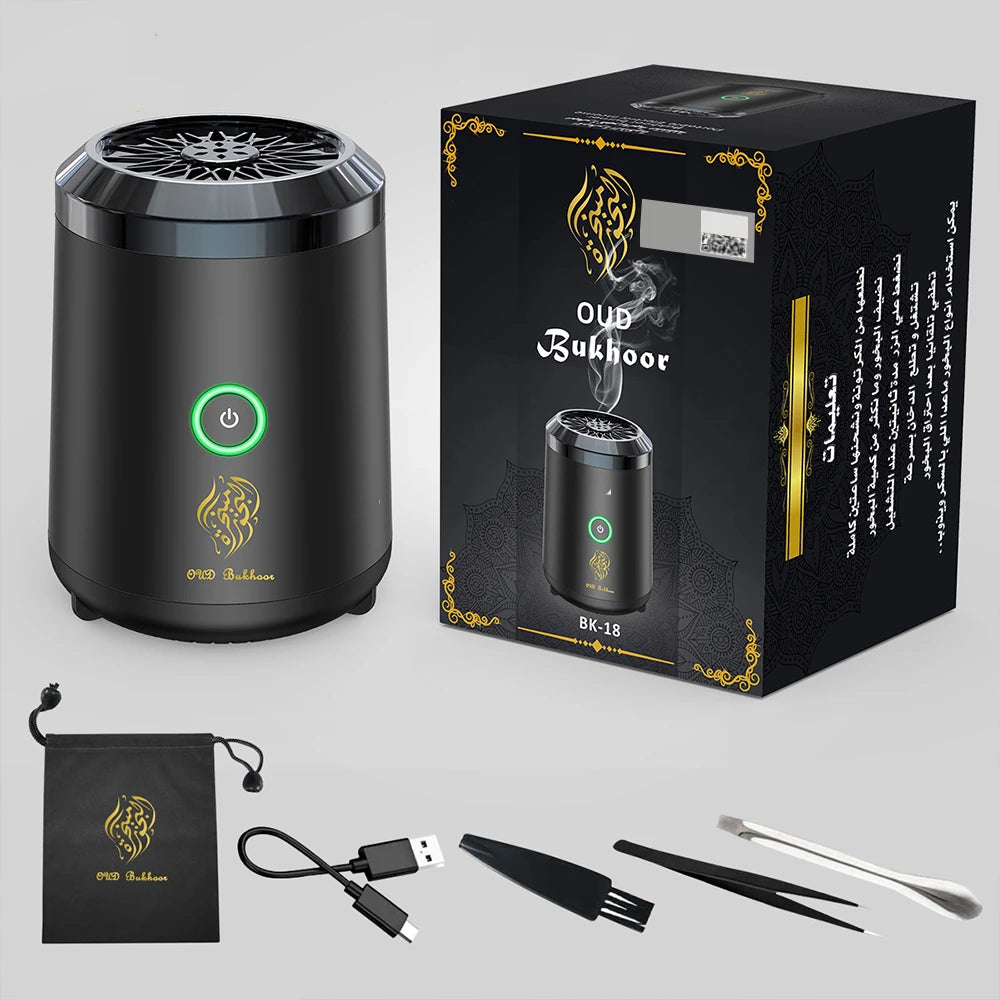 Portable Electric Incense Burner Arabic Bakhoor Aroma Diffuser Arabian Rechargeable Bukhoor Holder