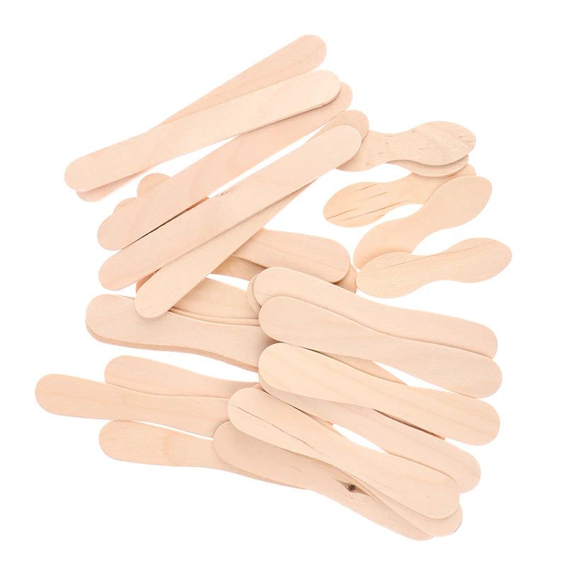 50Pcs Wax Waxing Disposable Sticks Wood Tongue Depressor Spatula Woman Wooden Body Hair Removal Sticks Beauty Toiletry Kits
