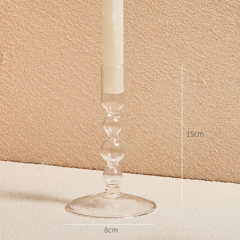 Modern Glass Candleholder Nordic Home Decor Clear Glass Candle Holder Candlelight Home Decoration Ornaments Candel Holder