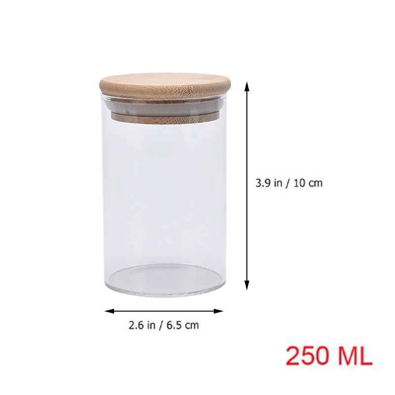Glass Storage Jar with Bamboo Lid - Airtight Kitchen Container for Coffee, Grains & Dry Foods