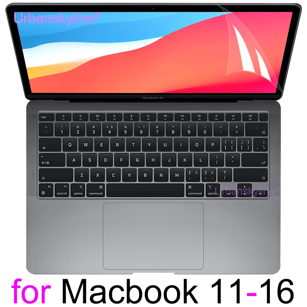 Screen Protector for MacBook Air 15 13 M4 Pro 14 M5 16 M3 M2 M1 Touch Bar ID 11 12 HD Skin Film Guard Cover 13.6 A3241 A3240