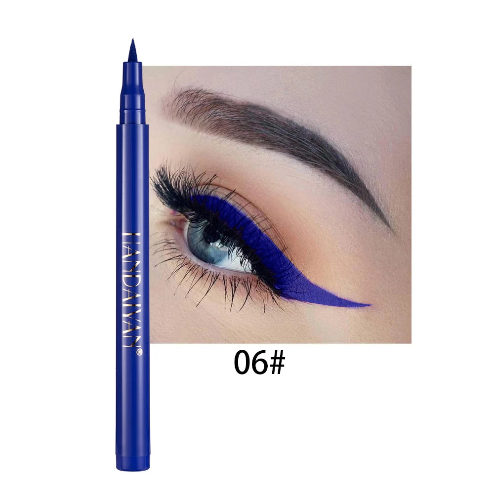 Waterproof Rainbow Matte Colorful Liquid Eye Liner Pencil White Pink Color Eyeliner Pen Makeup Make Up Long-Lasting Cosmetics