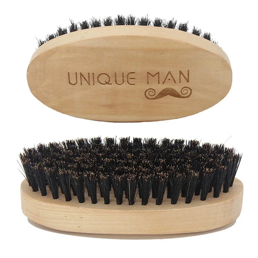 Wooden Hair Beard Brush For Men Natural Wood Comb Boar Bristle Mustache Brush Travel Men's Waves Brush Gifts Birthday Beard Care