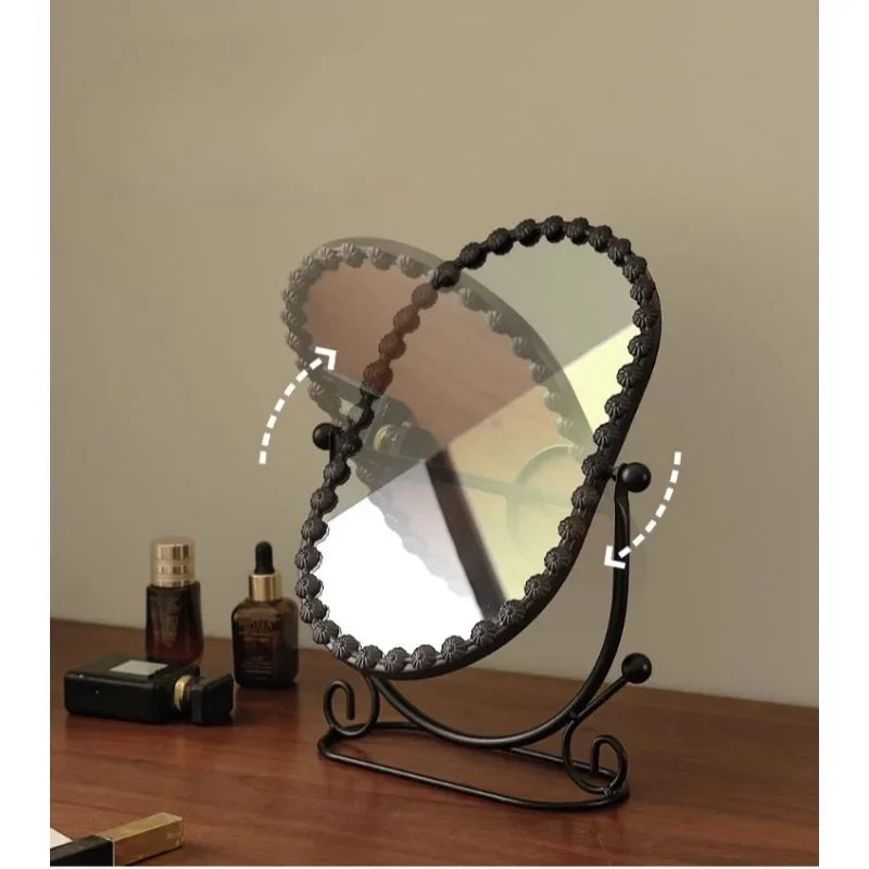 2025 New European Desktop Makeup Mirror Light Luxury High-end  Vertical Bedroom Household High-Definition Mirror Bedroom Decor