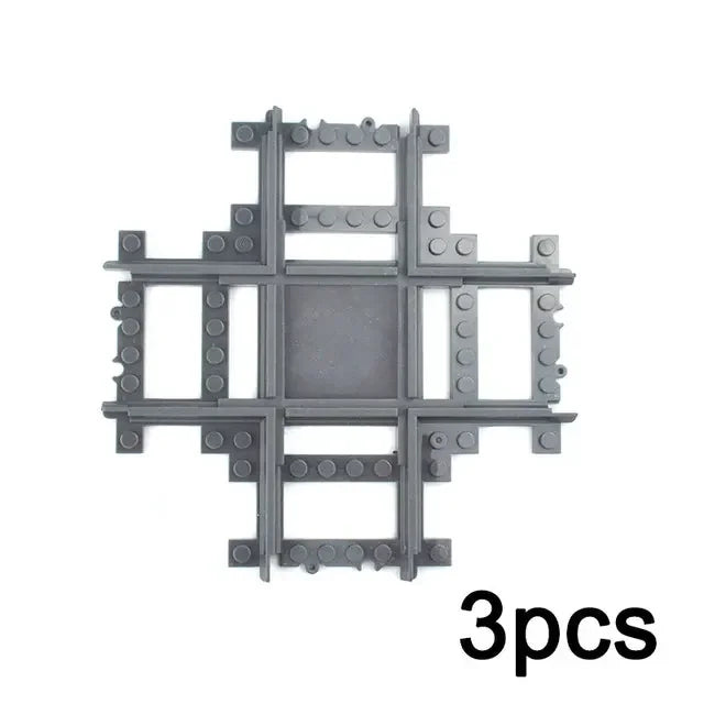 City Trains straight  Track Rail Bricks Model Uphill Tracks soft Flexible Switch curved Railway  Building Blocks kids Toys