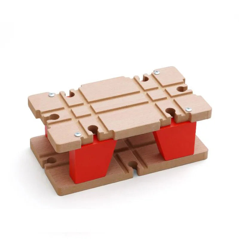 Toddlers Toys Wooden Train Railway Track Accessories Barricade, Platform Track Scene Puzzle Toys For Boys & Girls