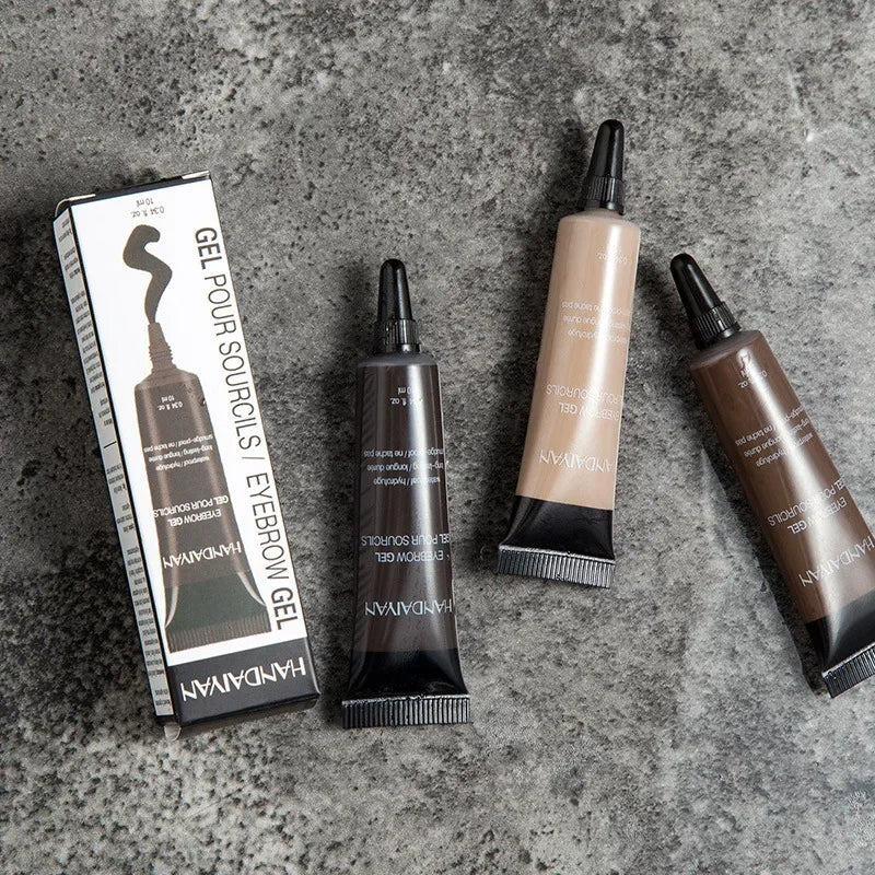 Waterproof Eyebrow Gel 6 Colors High Pigmented Eye Brow Tint Liquid Shaping Eyebrow Enhancer Dye Cream with Makeup Eye Brushes