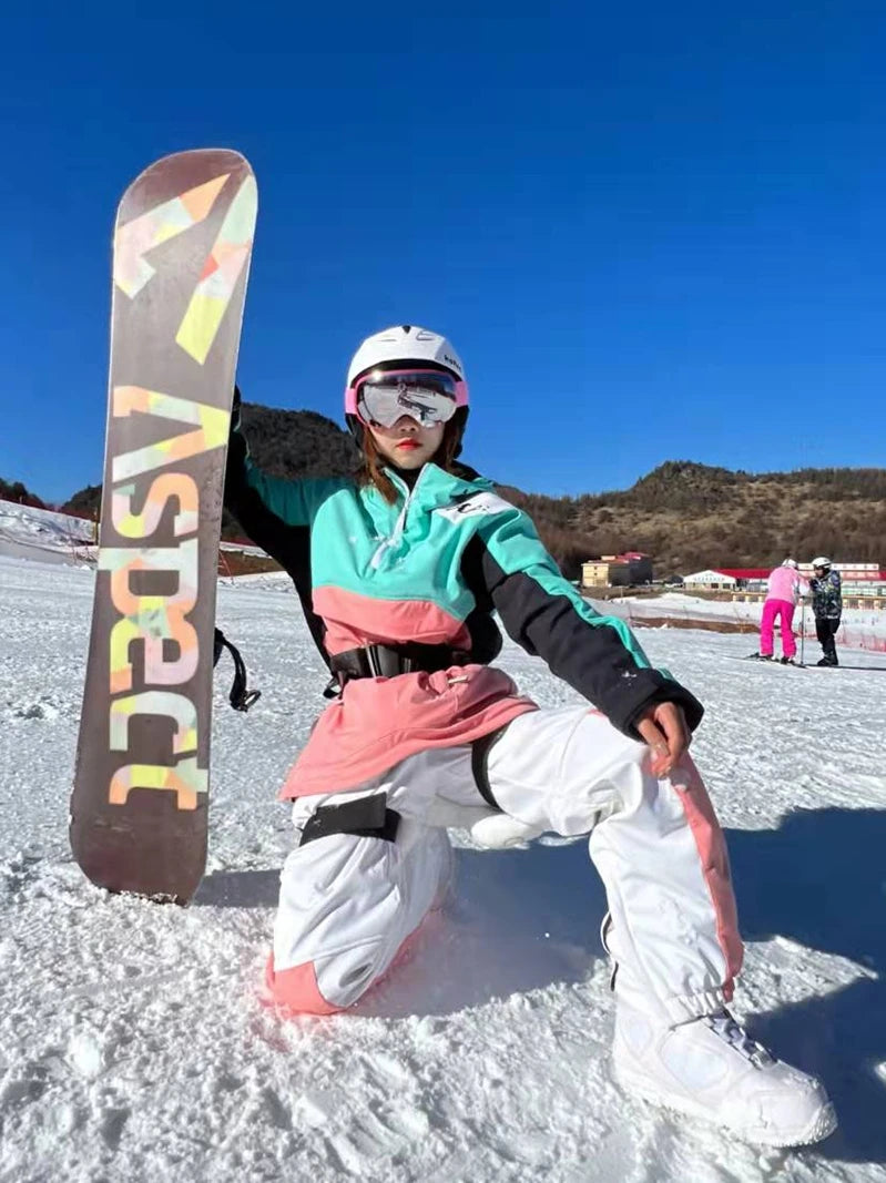 New Fashion Snowboard Suit Men Women Ski Hoodie Set Winter Windproof Waterproof Warm Jacket Pants Skiing Suit Snow Overalls