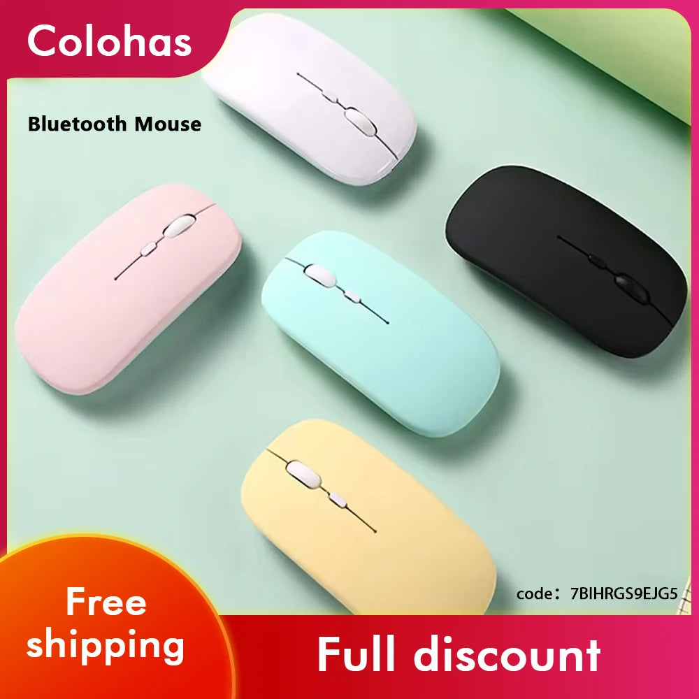 Wireless Bluetooth Mouse - Silent Ergonomic Design for Laptop, Tablet & Mobile