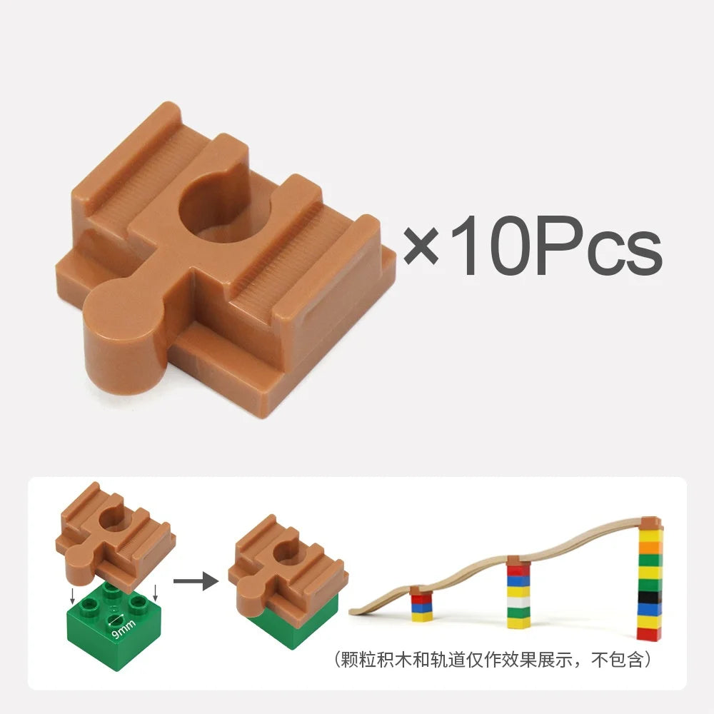 5-10PCS Wooden Train Track Accessories Plastic Building Blocks Adapters Wooden Track Connectors fit Wood Tracks Toys