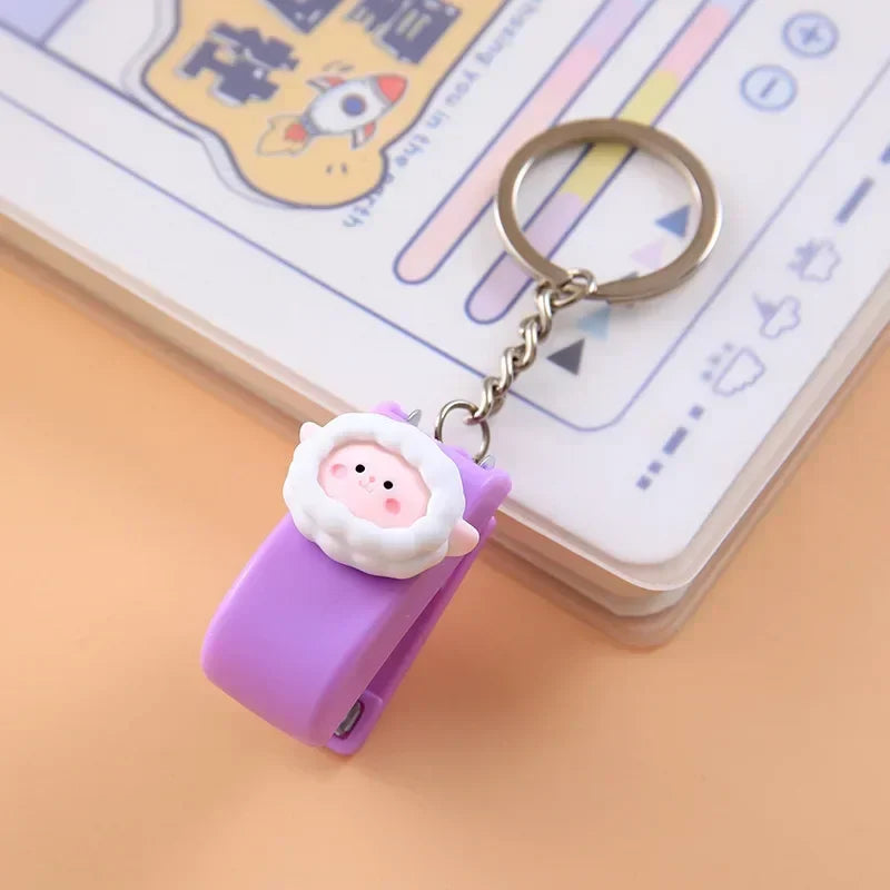 Mini Stapler Keychain - Kawaii Animal Design Portable Stapler for Students & Office