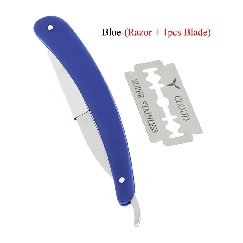 Professional Manual Shaver Straight Edge Stainless Steel Sharp Razors Men Razors Folding Shaving Beard Cut With Blade C0006A