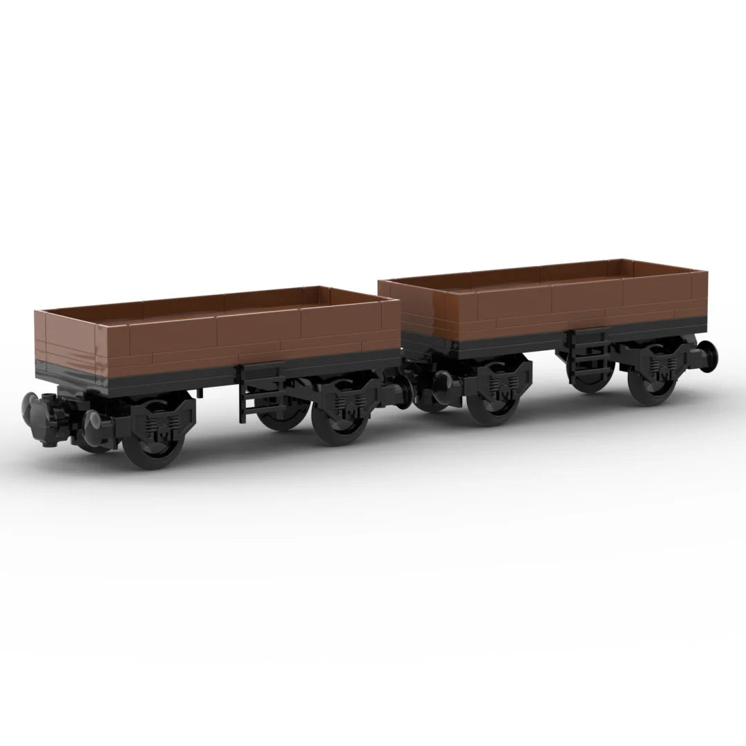 MOC Building Blocks City Freight Train Model Transport Carriage Children DIY Assembly Brick Toys Birthday Gift