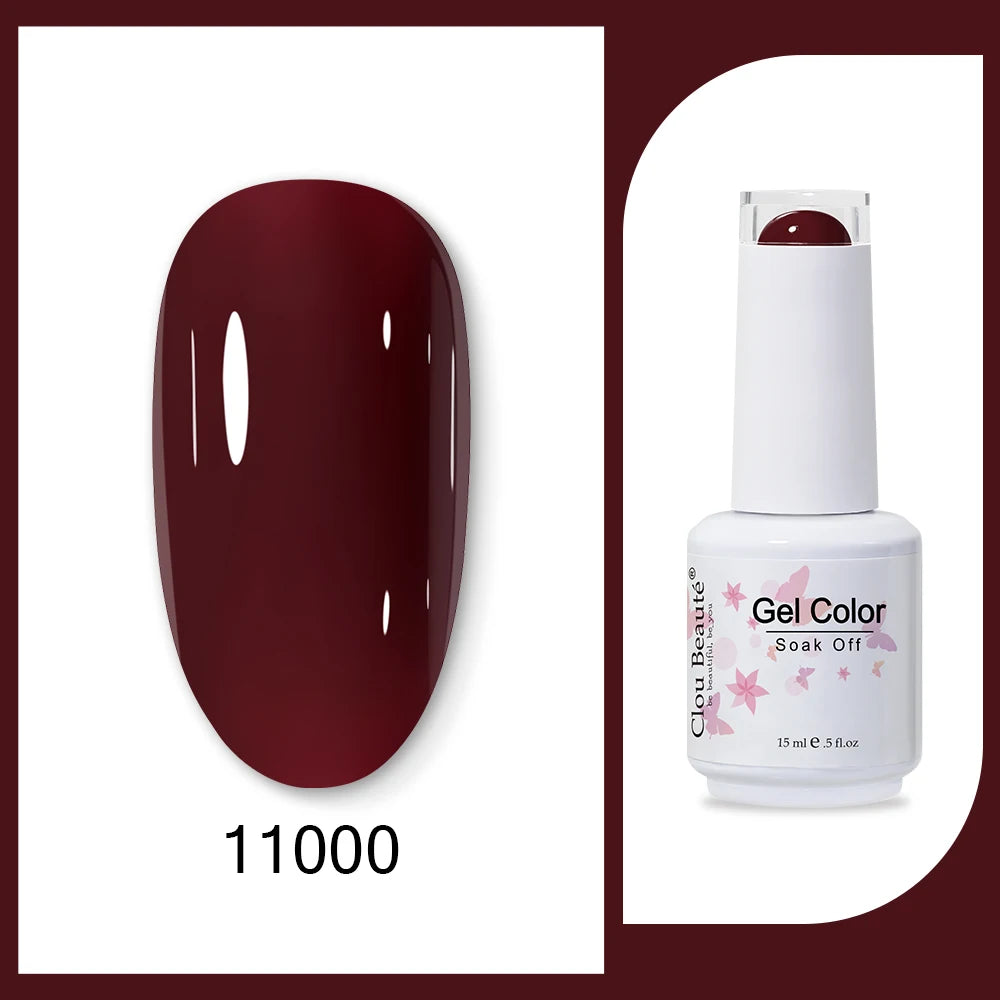 Clou Beaute 15ml HEMA TPO FREE Gel Nail Polish Bright Dark Army Green Gel Lacquer Semi Permanent Art Organic  Nail Gel Varnish