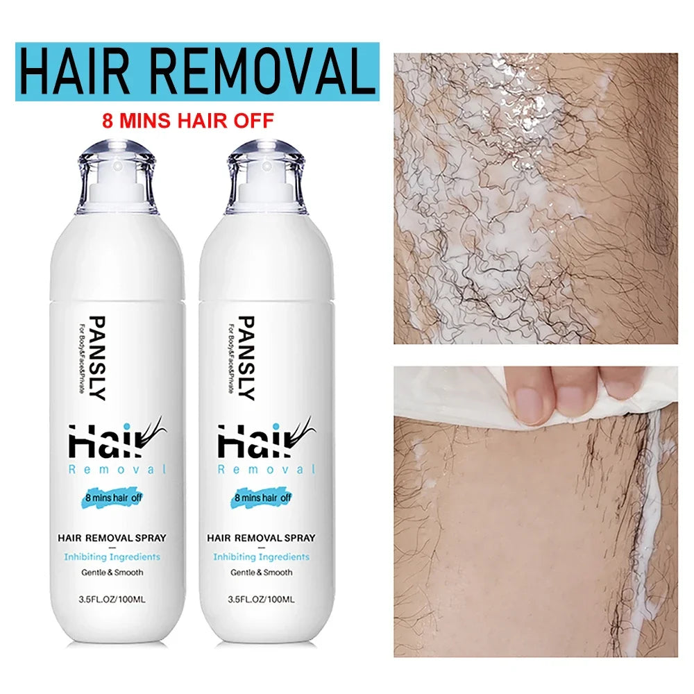 Hair Removal Spray Hair Growth Inhibitor Spray Painless Hair Reduction Permanently Inhibits Hair Growth Skin Silky Smooth 100ML