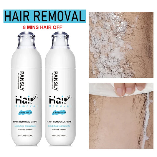 Hair Removal Spray Hair Growth Inhibitor Spray Painless Hair Reduction Permanently Inhibits Hair Growth Skin Silky Smooth 100ML
