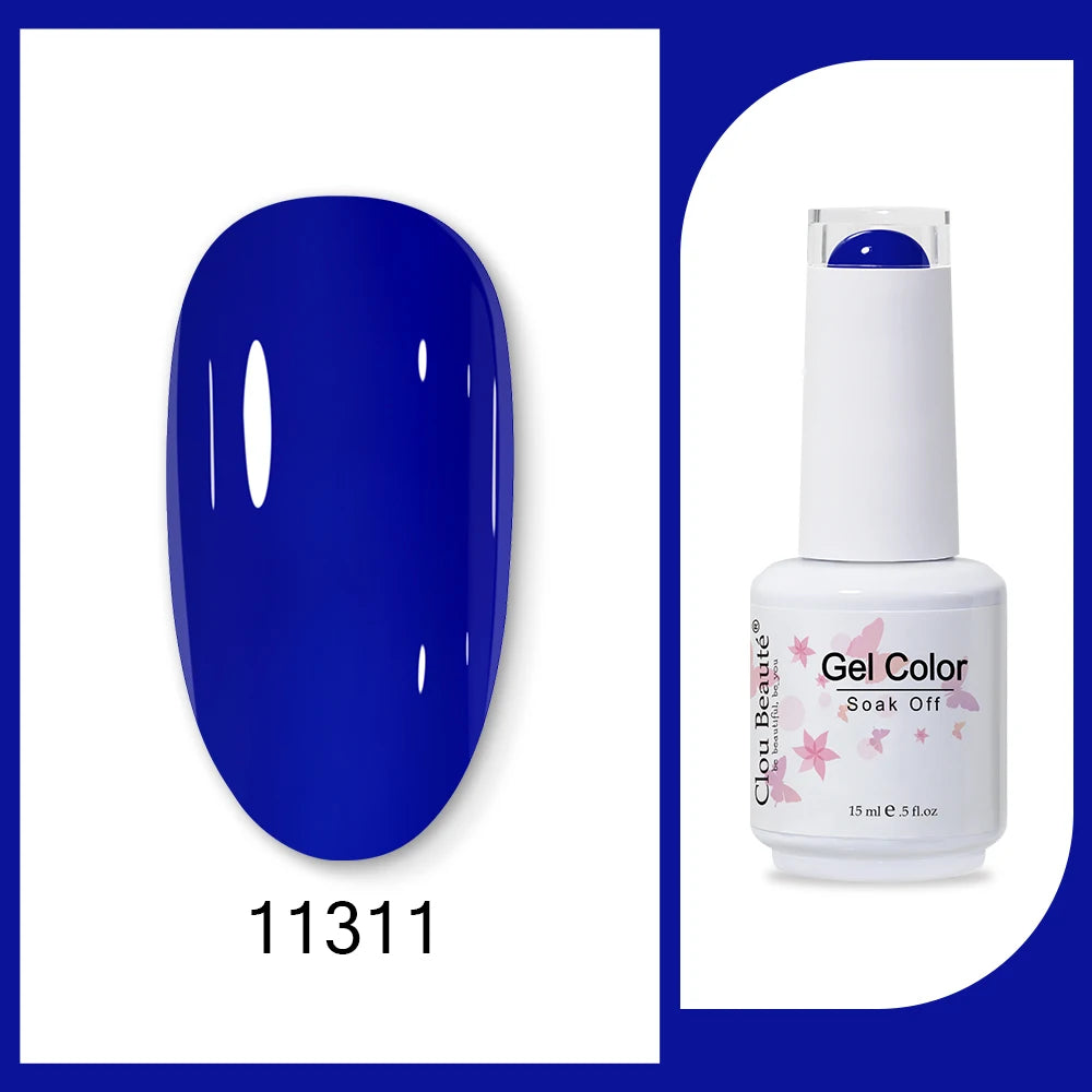 Clou Beaute 15ml HEMA TPO FREE Gel Nail Polish Bright Dark Army Green Gel Lacquer Semi Permanent Art Organic  Nail Gel Varnish