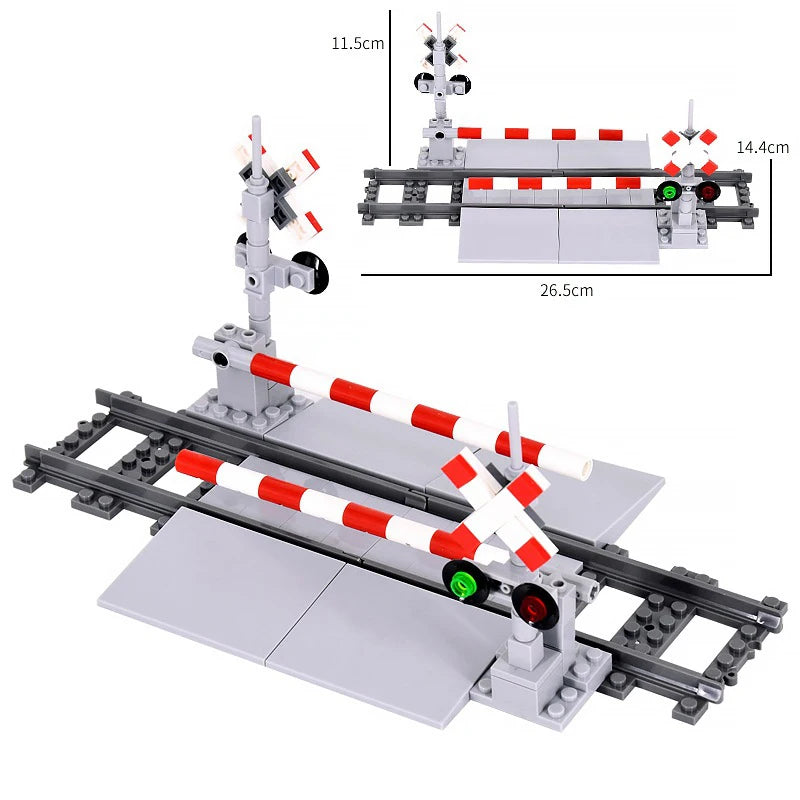 MOC City Train Building Block Train Track Corridor Elevating Rod Pedestrian Crossing Assembly Children's Toy Birthday Gift