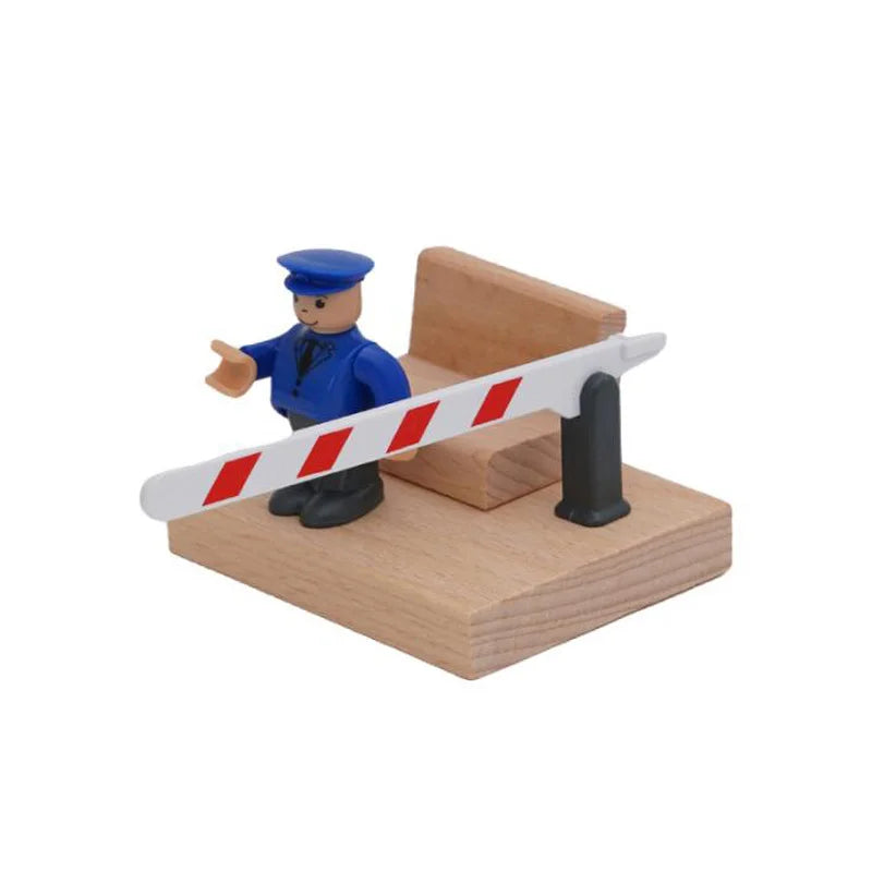 Toddlers Toys Wooden Train Railway Track Accessories Barricade, Platform Track Scene Puzzle Toys For Boys & Girls