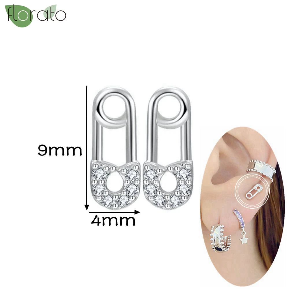 925 Silver Needle Exquisite Zircon Small Earrings Fashion Stud Earrings for Women Anti Allergy Cartilage Puncture Jewelry Gift