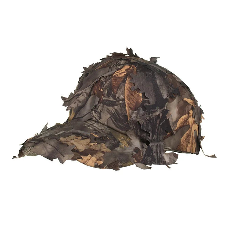 Men's Camouflage Boonie Hats 3D Leaves Camo Tactical Cap Ghillie Caps Hunter Sniper Hats Fishing Sunshade Hunting Accessories
