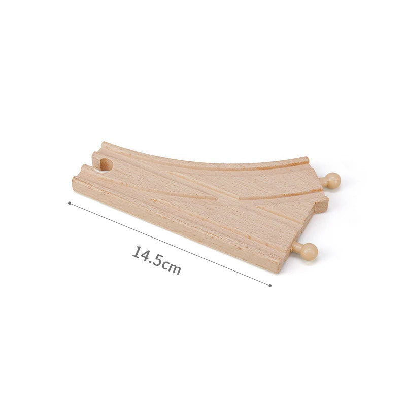Wooden Train Track Accessories Universal Wooden Railway Tracks Bridge Parts Adapters Fit for All Brand Train Toys Birthday Gifts