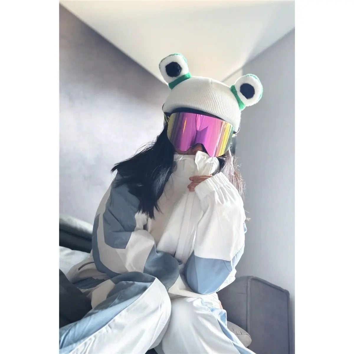 Ski Helmet Cover Cat Ears Rabbit Ears Funny Single and Double Board Warm Ski Helmet Cover for Men and Women