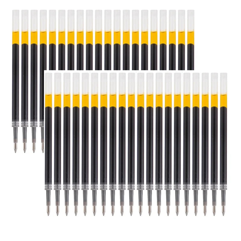 0.5mm Retractable Gel Pens Refill Set Black Red Blue Ink Ballpoint for Business Signature Writing Office Accessories School
